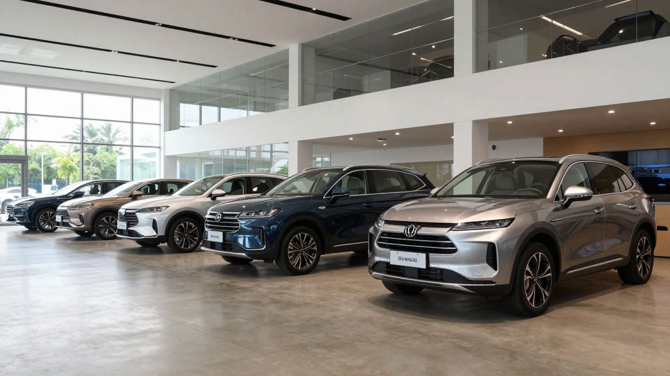 Diverse range of modern electric SUVs on display