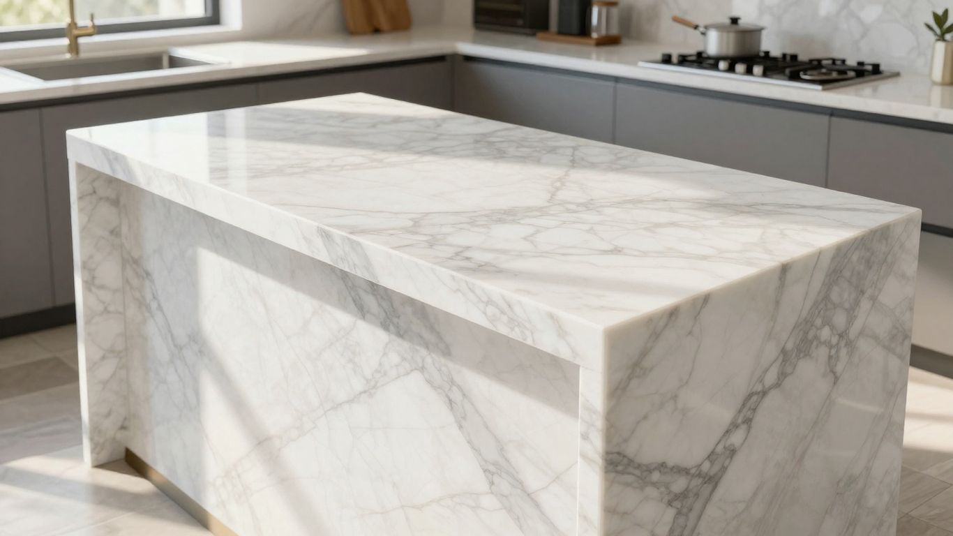 Sketch of a marble kitchen countertop