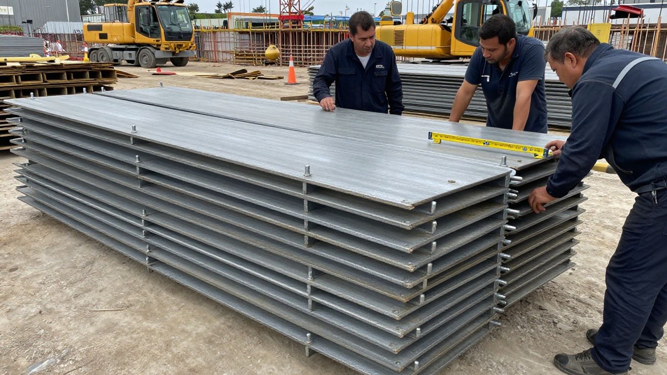 Reusable steel retaining system components at an urban site