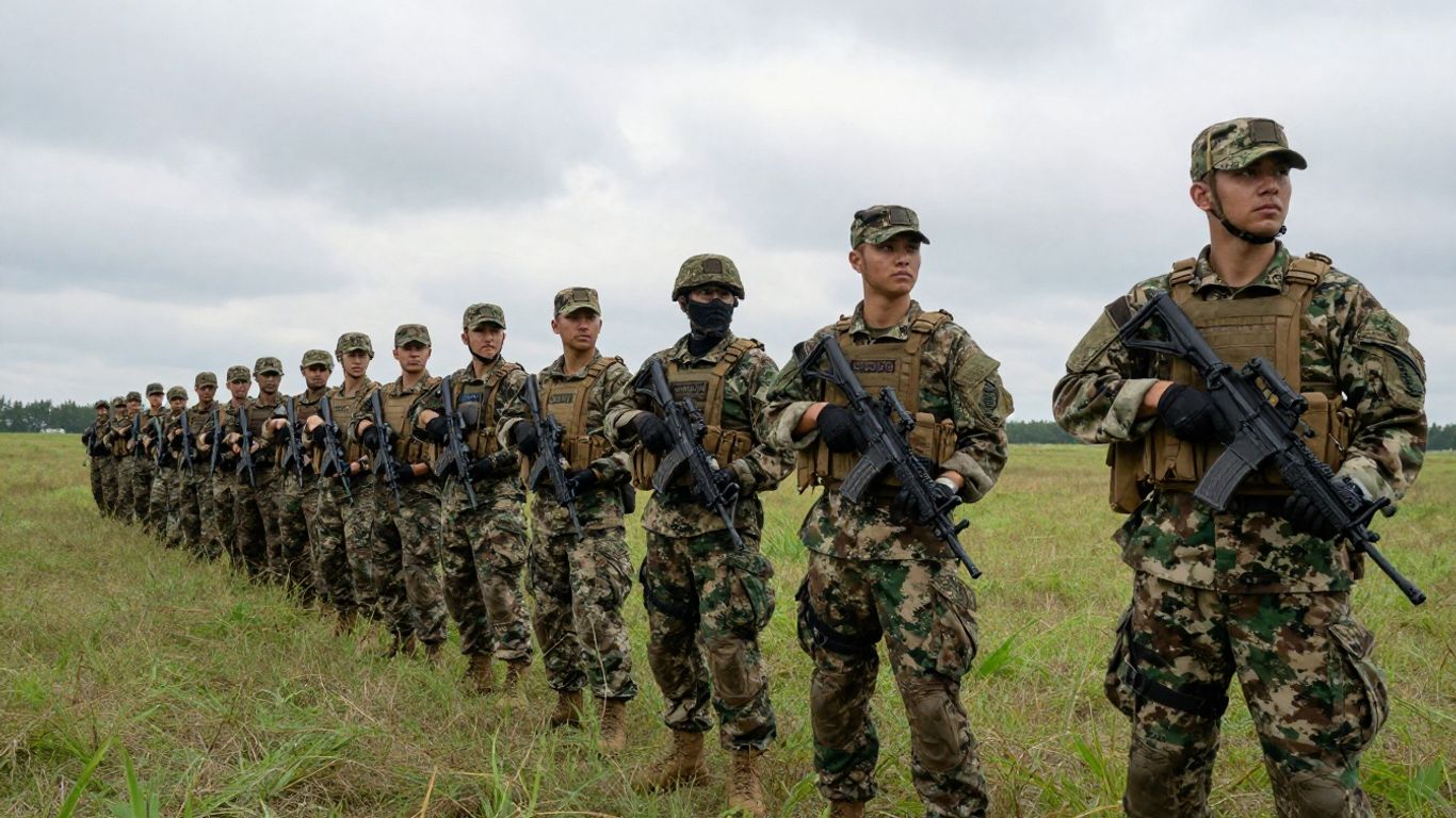 US soldiers training in field