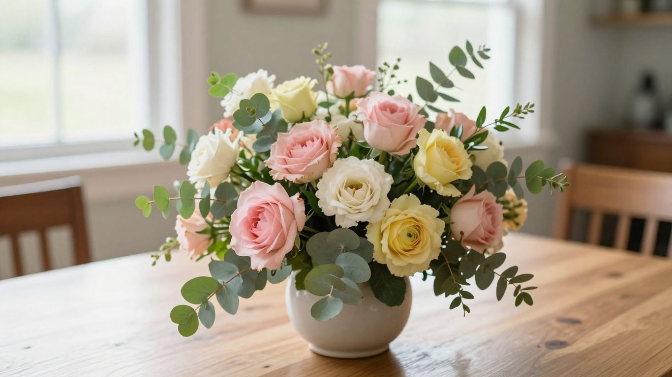 Seasonal flowers arranged in Altona home