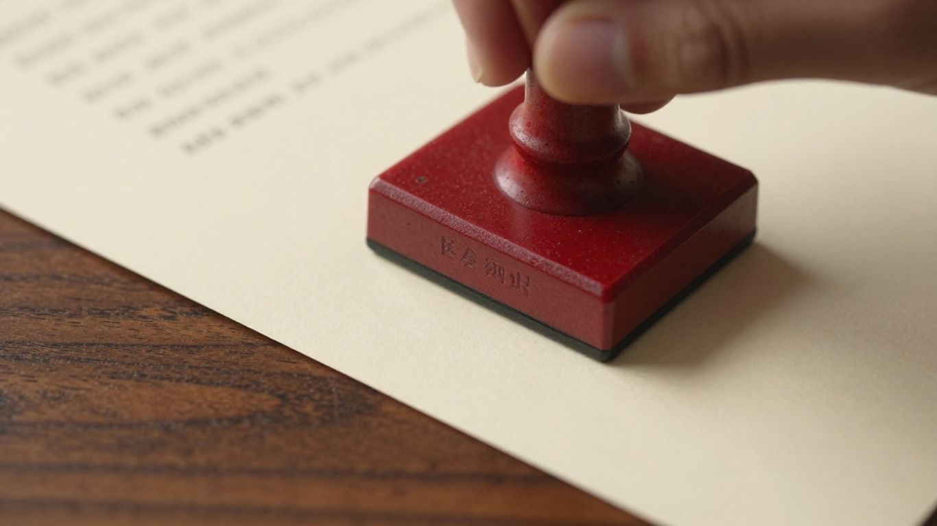 Legal document with a professional corporate seal