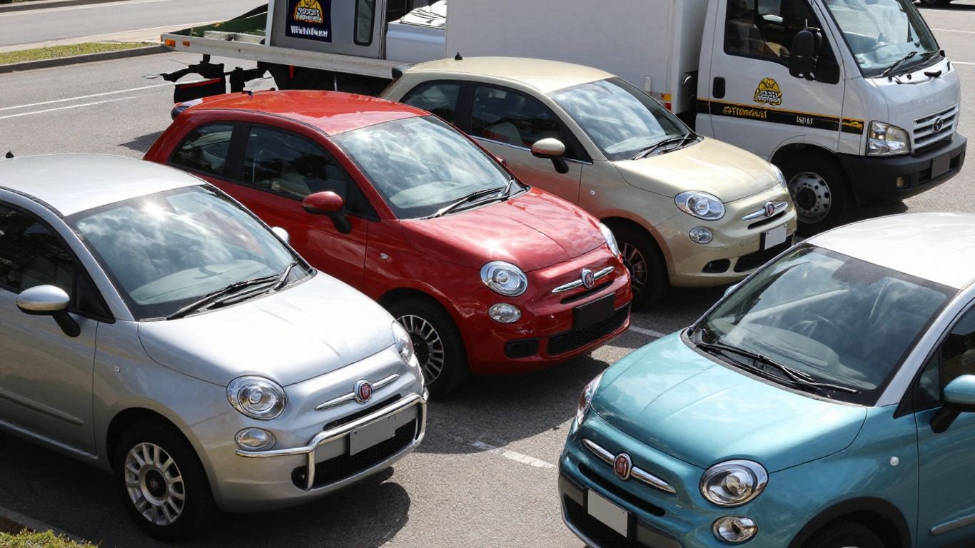 Fiat cars ready for wrecking on the Gold Coast.
