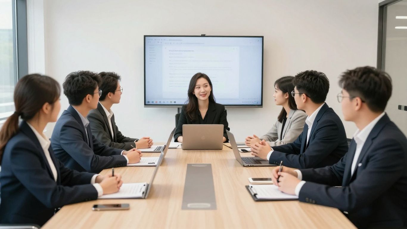 Reunião de trabalho colaborativa