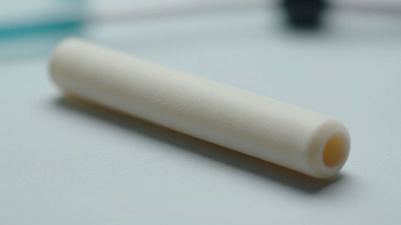 Implante médico em close-up, foco na saúde óssea.