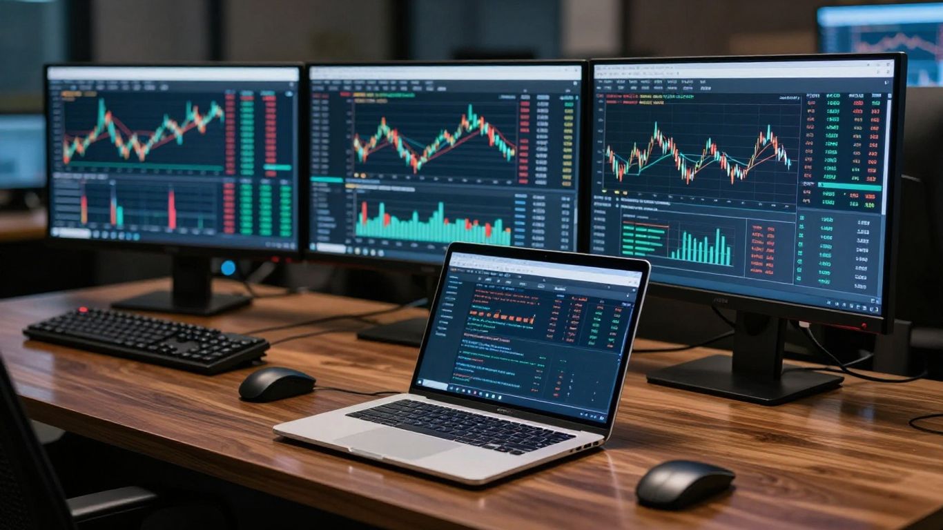 Charles Schwab trading platform interface on a laptop.
