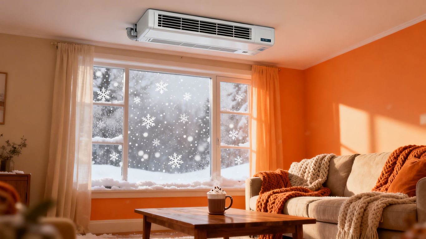 Winter scene with HVAC vent