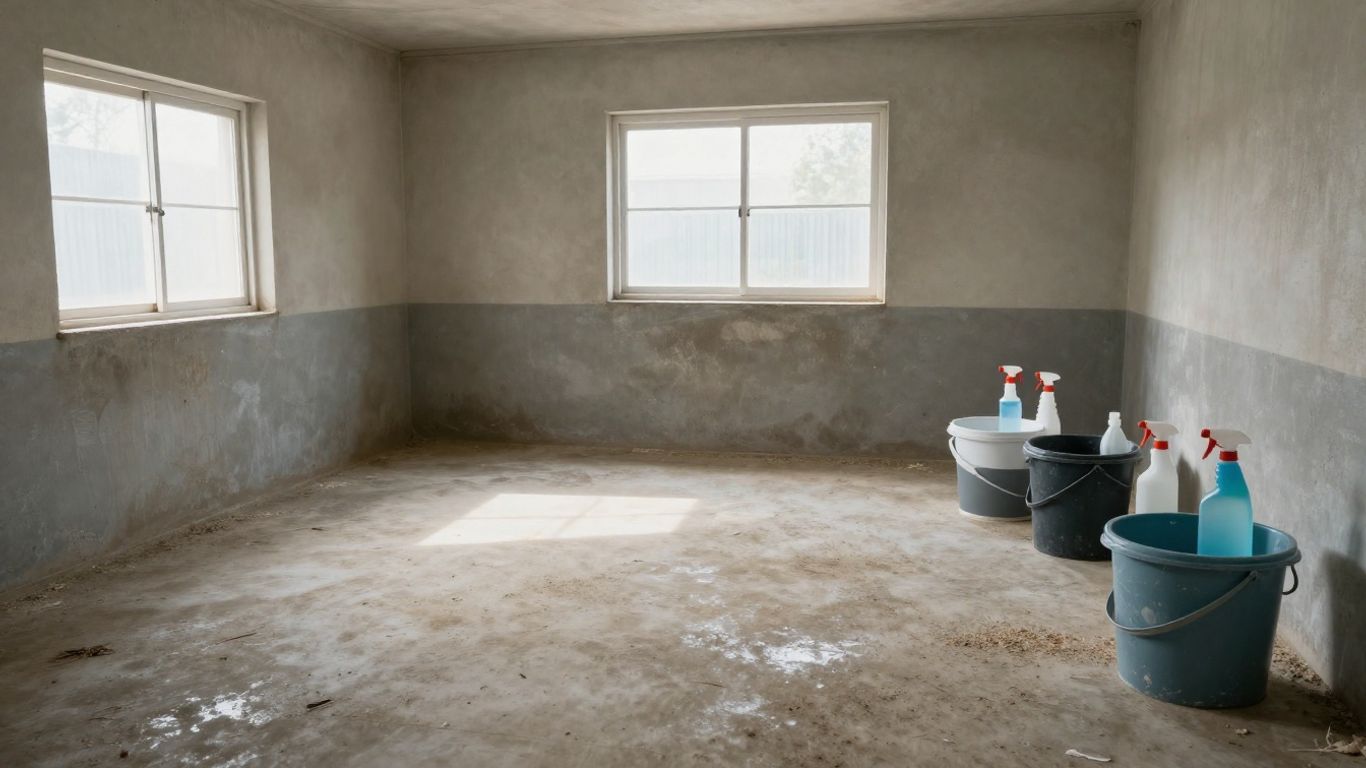 Czysty kurnik po dezynfekcji, gotowy na drób.