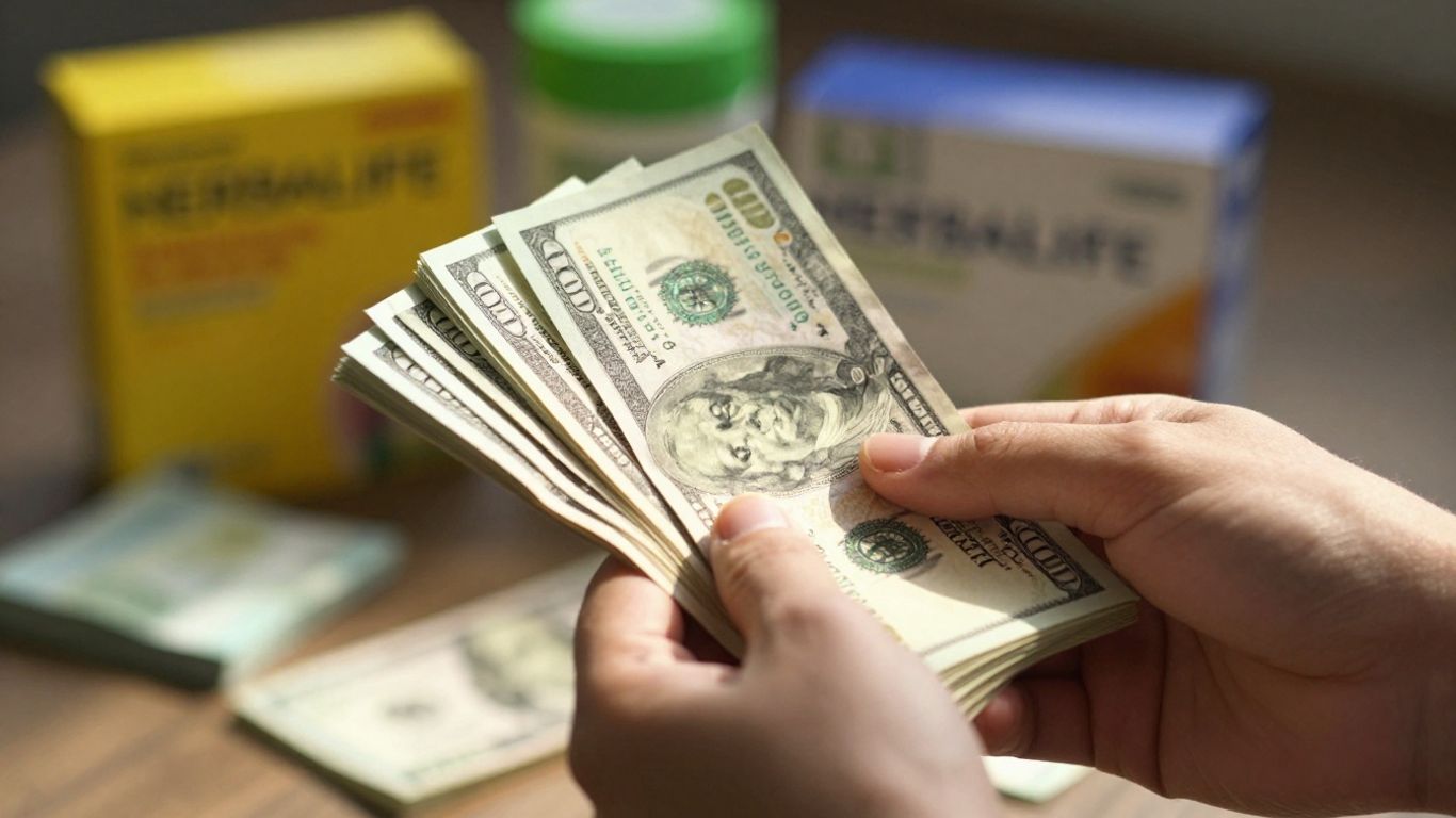 Herbalife distributor earnings with cash and products.