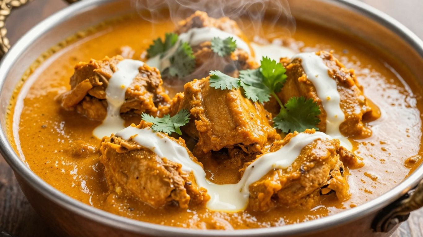 Slow cooked Indian chicken curry in a bowl