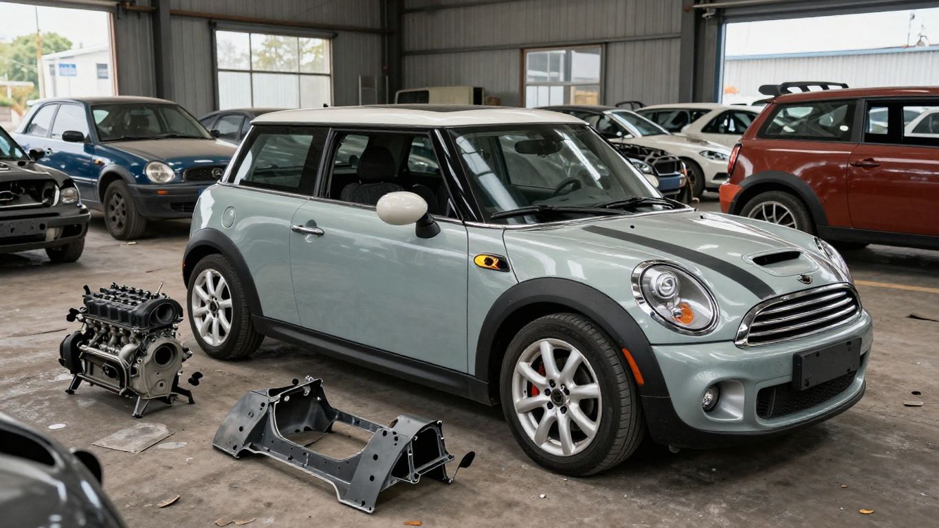 Mini Cooper S parts at a car wrecker