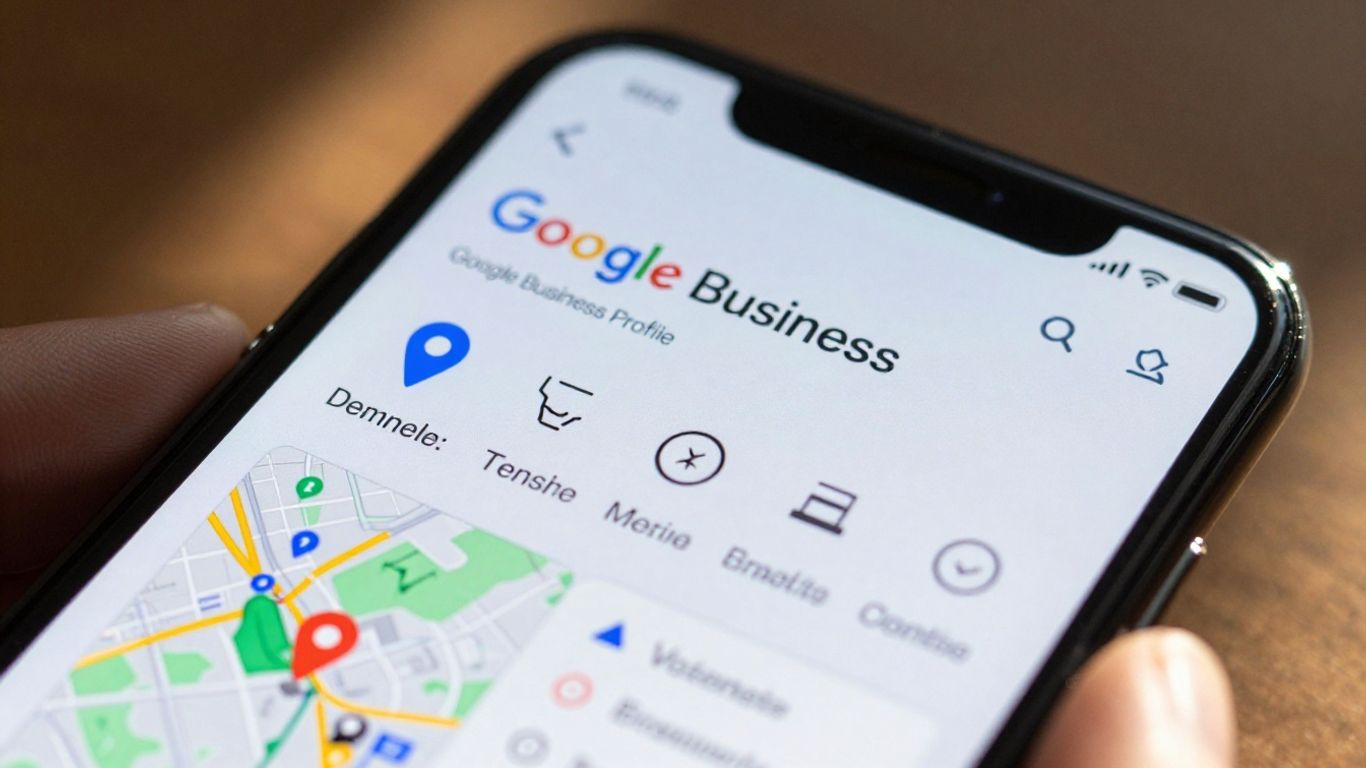 Google Business Profile on a smartphone screen.