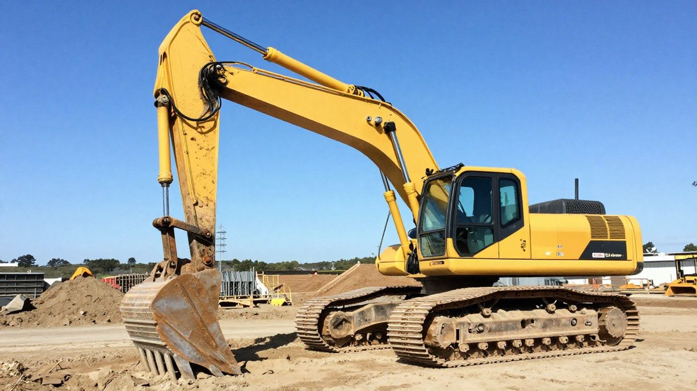 Heavy machinery operating at a construction site