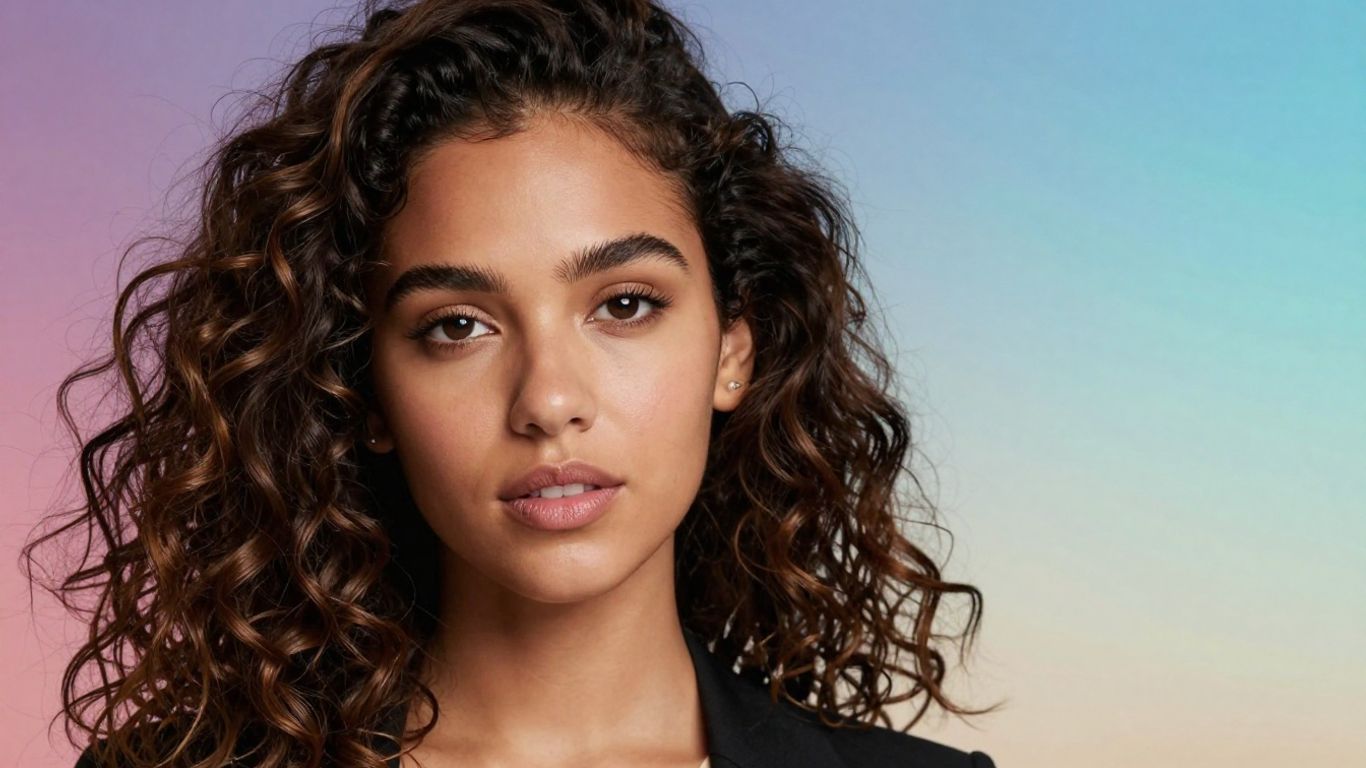 Mixed heritage woman with natural beauty and textured hair.