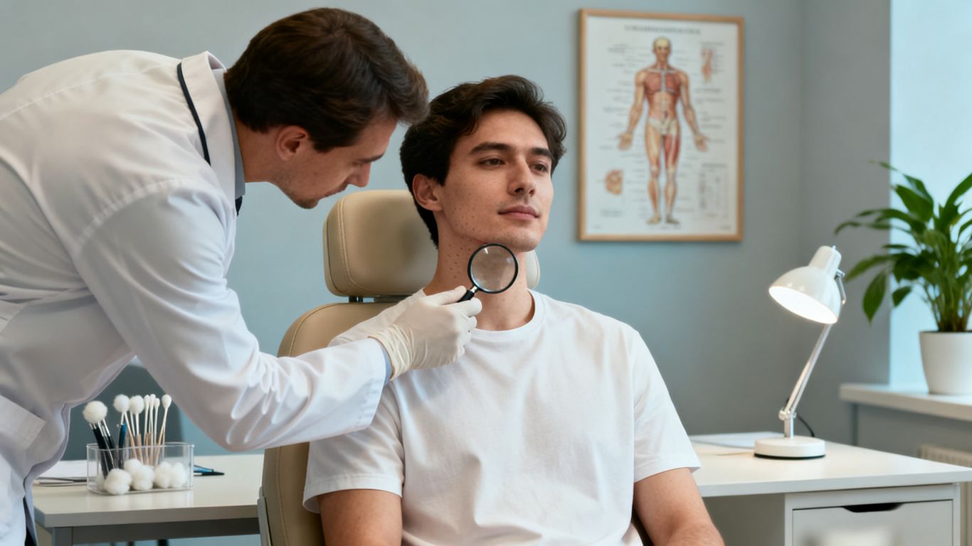 Physician monitoring a patient during a consultation