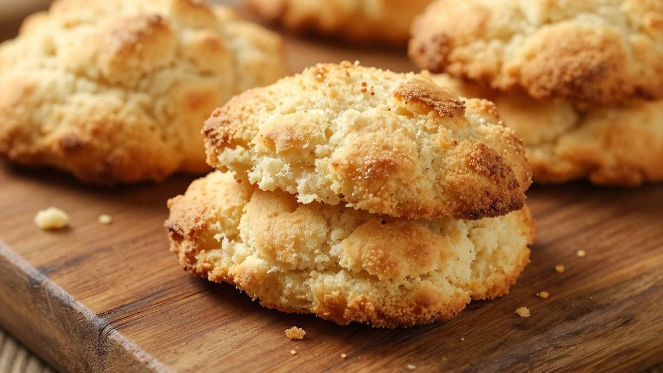 Gluten-free canned biscuits on a wooden surface