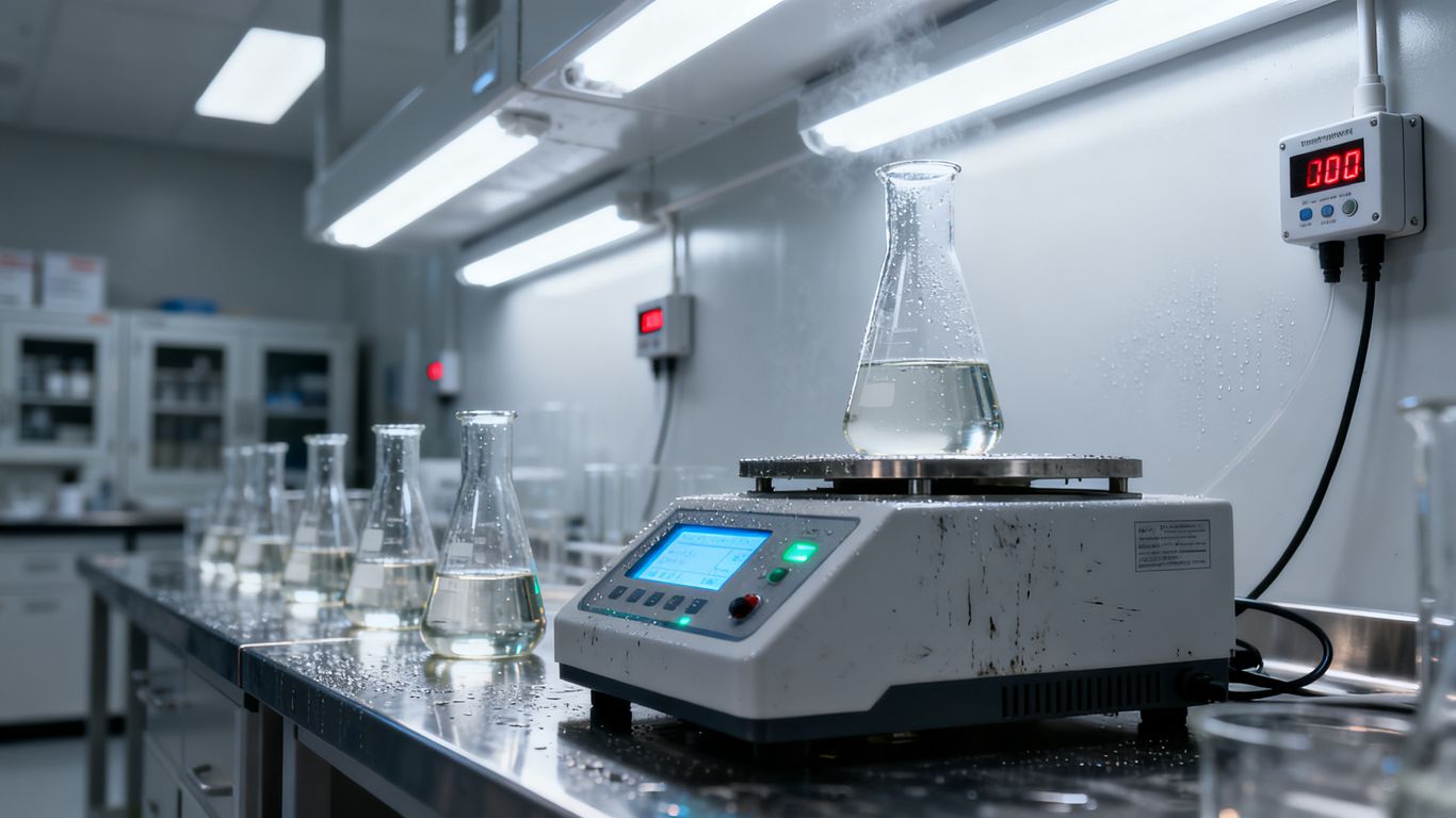 Laboratory equipment sitting in climate controlled rooms