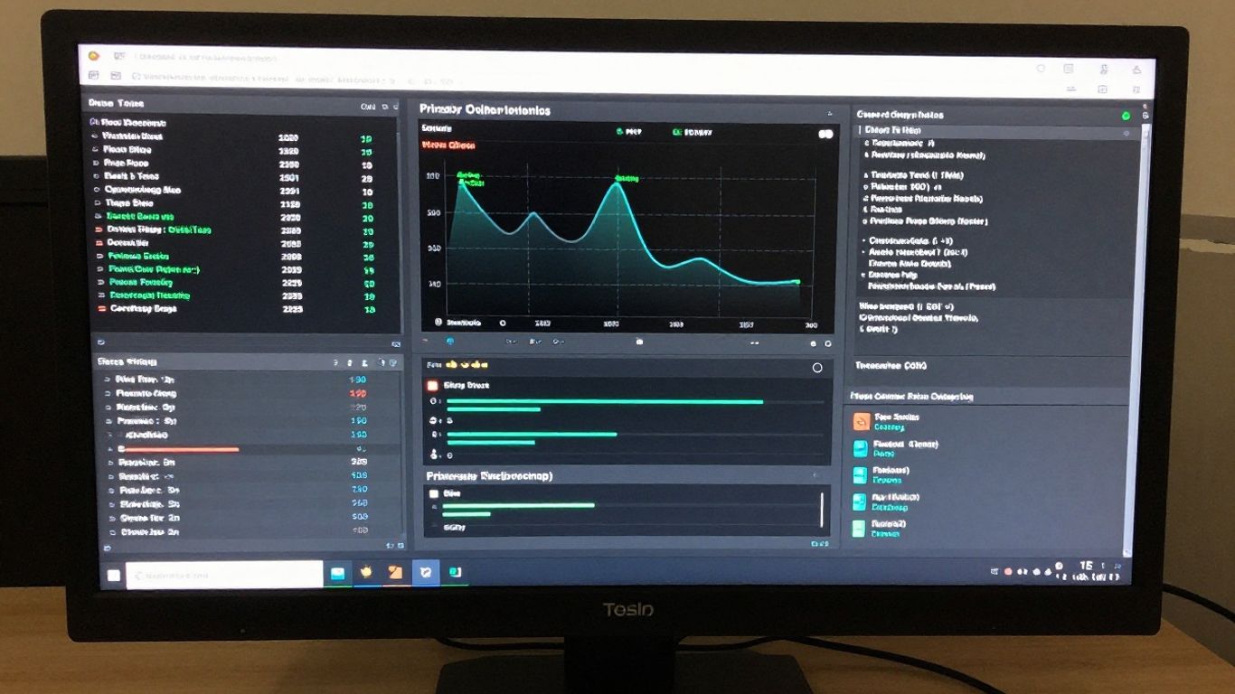 Configuration dashboard on a computer monitor