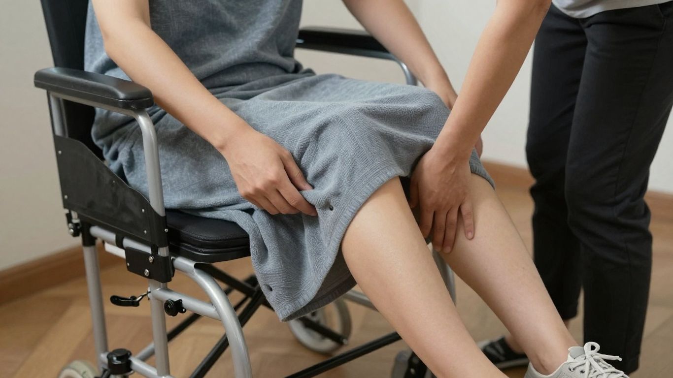 Post-surgery dressing with comfortable, loose clothing.