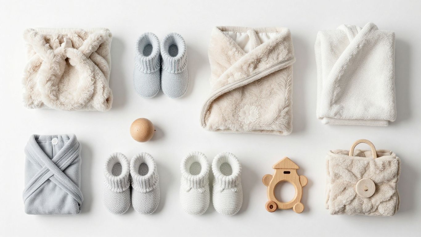 A organized collection of baby gear and essentials