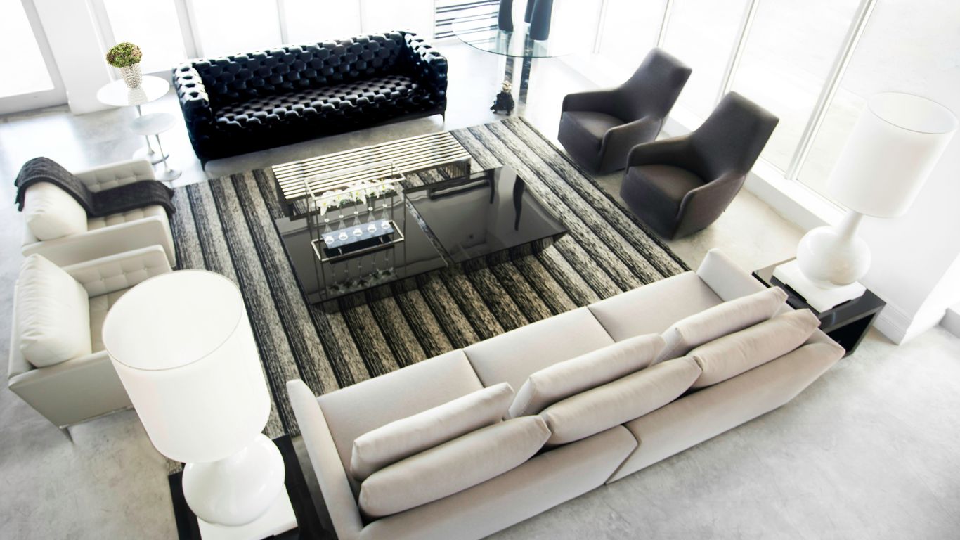black and white sofa set