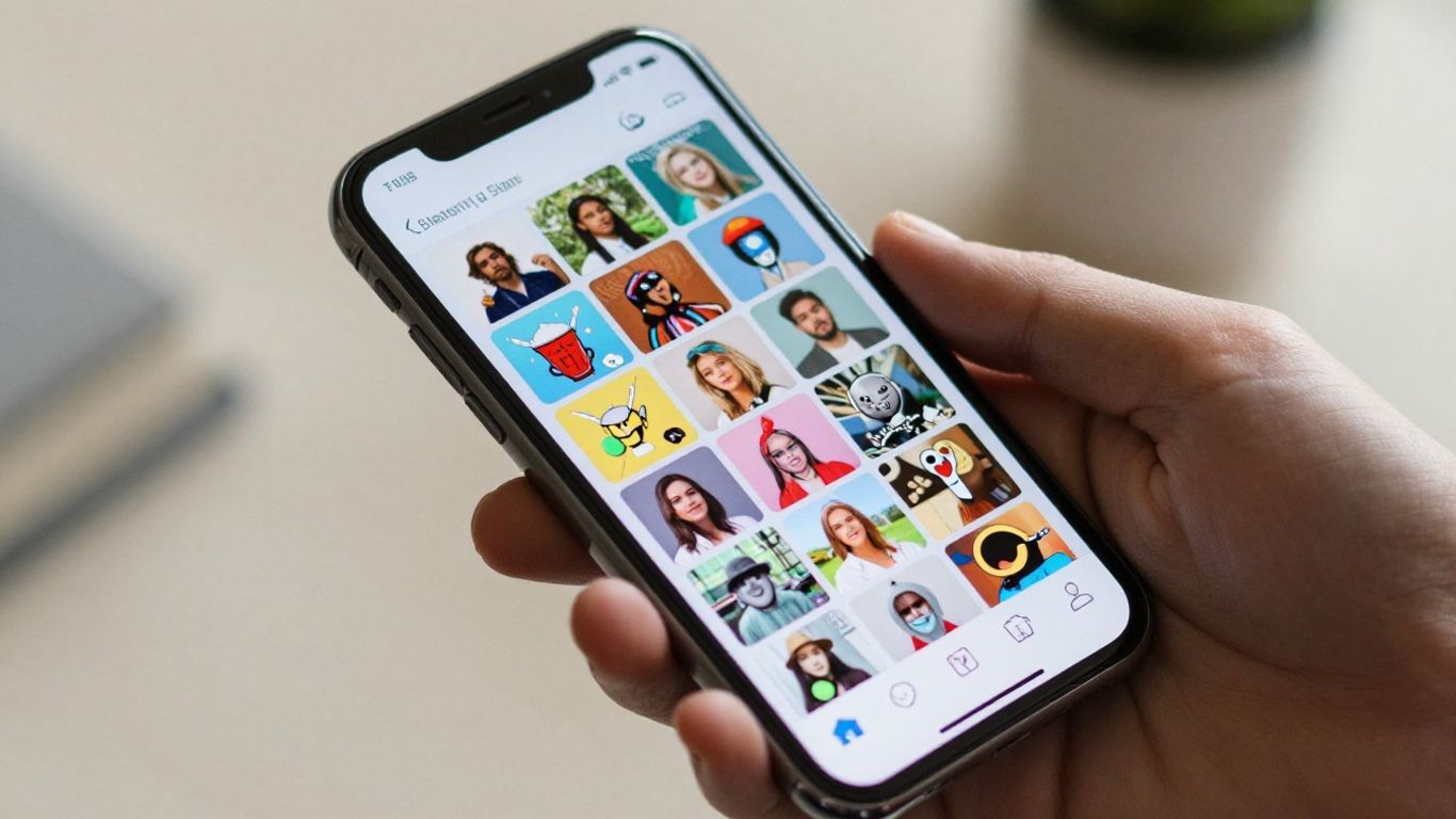 Mão segurando celular com ícones de aplicativos inovadores.