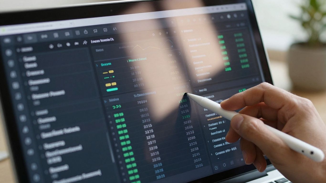 Affiliate marketing dashboard on a laptop screen.