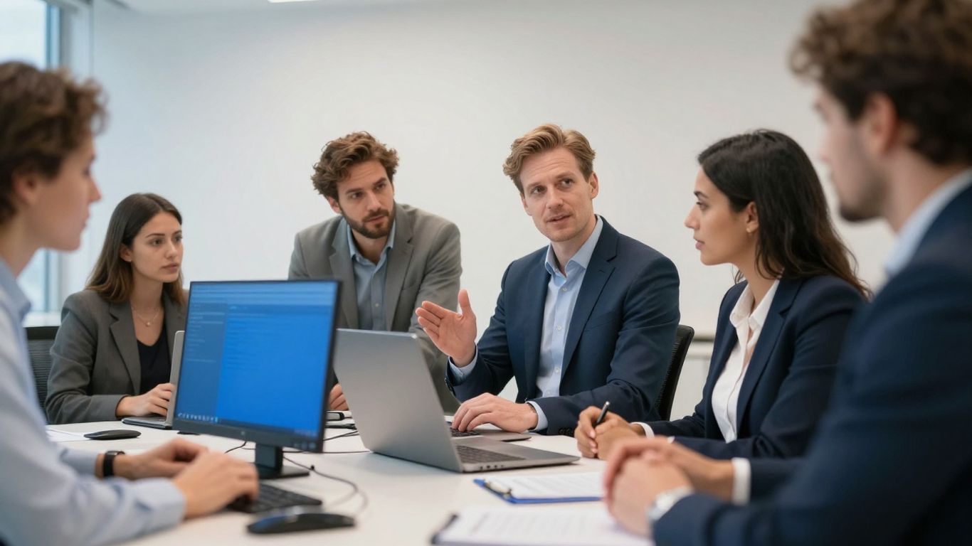Menschen im Büro bei der Talentfindung
