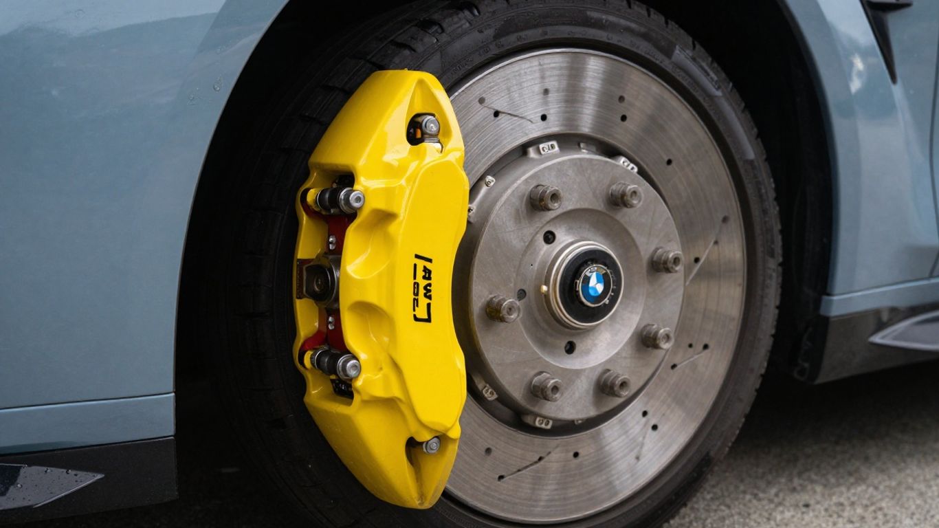 BMW M4 G82 front brake caliper detail