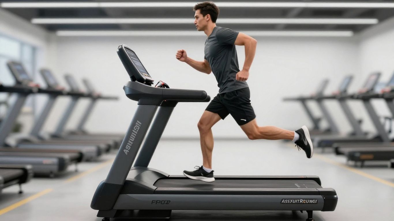AssaultRunner Pro treadmill in motion, athlete running fast.
