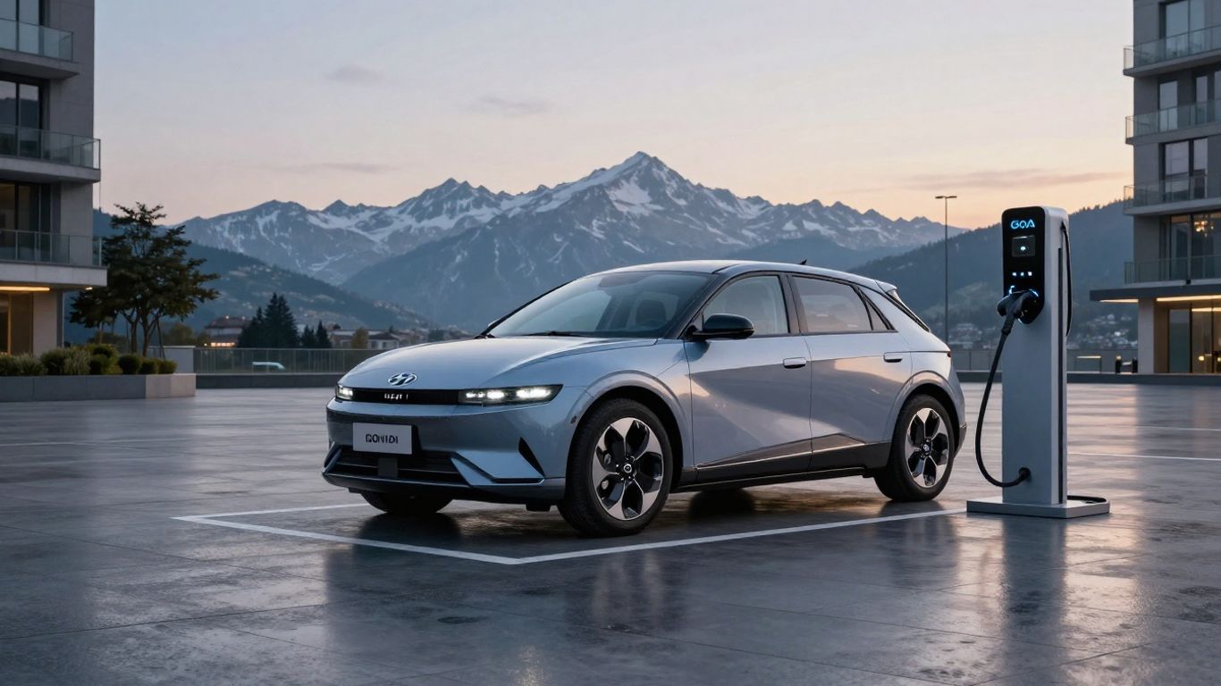 Hyundai Ioniq 5 an moderner Ladestation