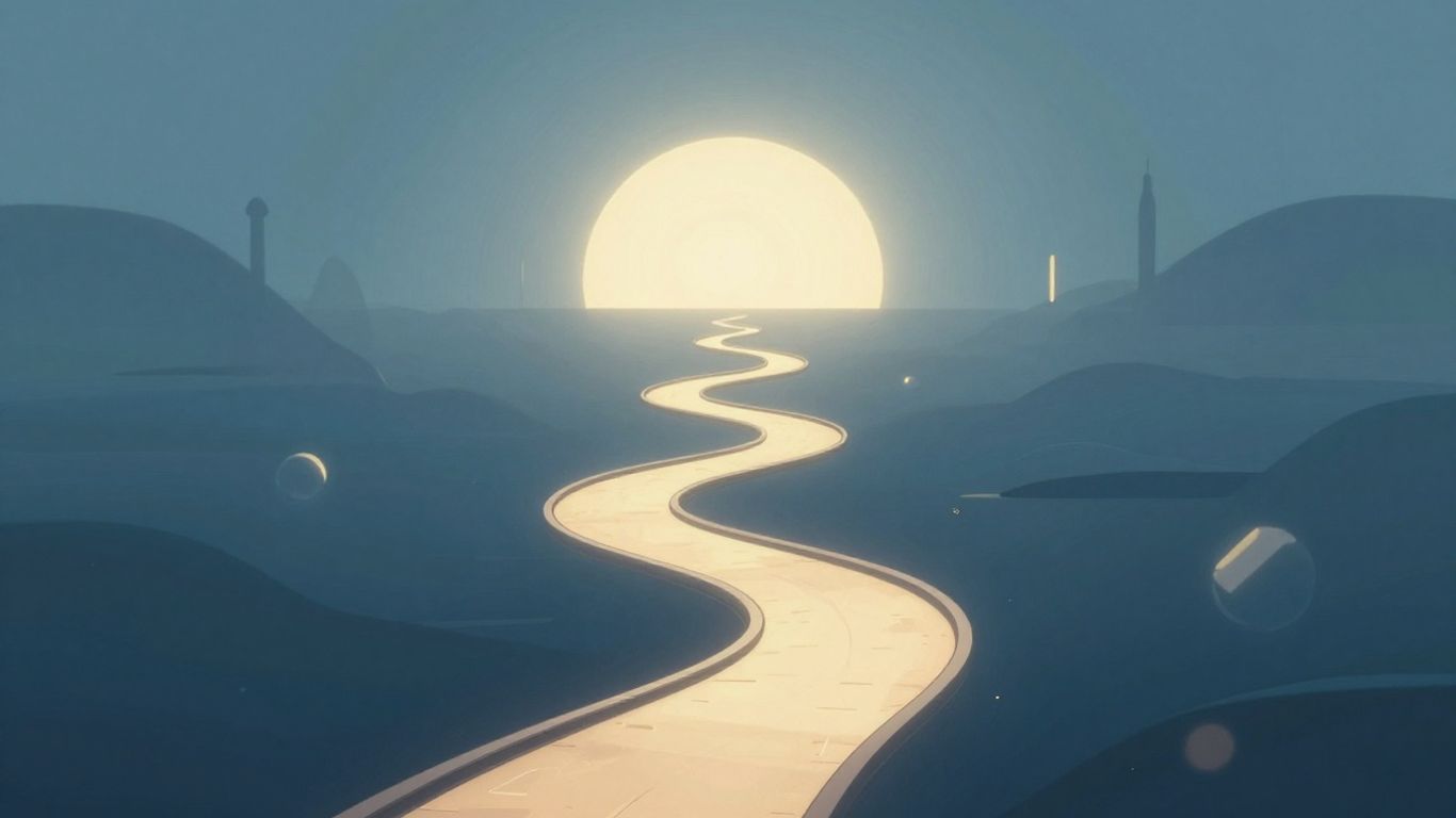 A glowing path leading towards a bright future.