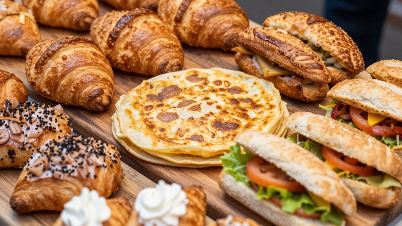 Assortment of French street food beyond croissants and crepes.