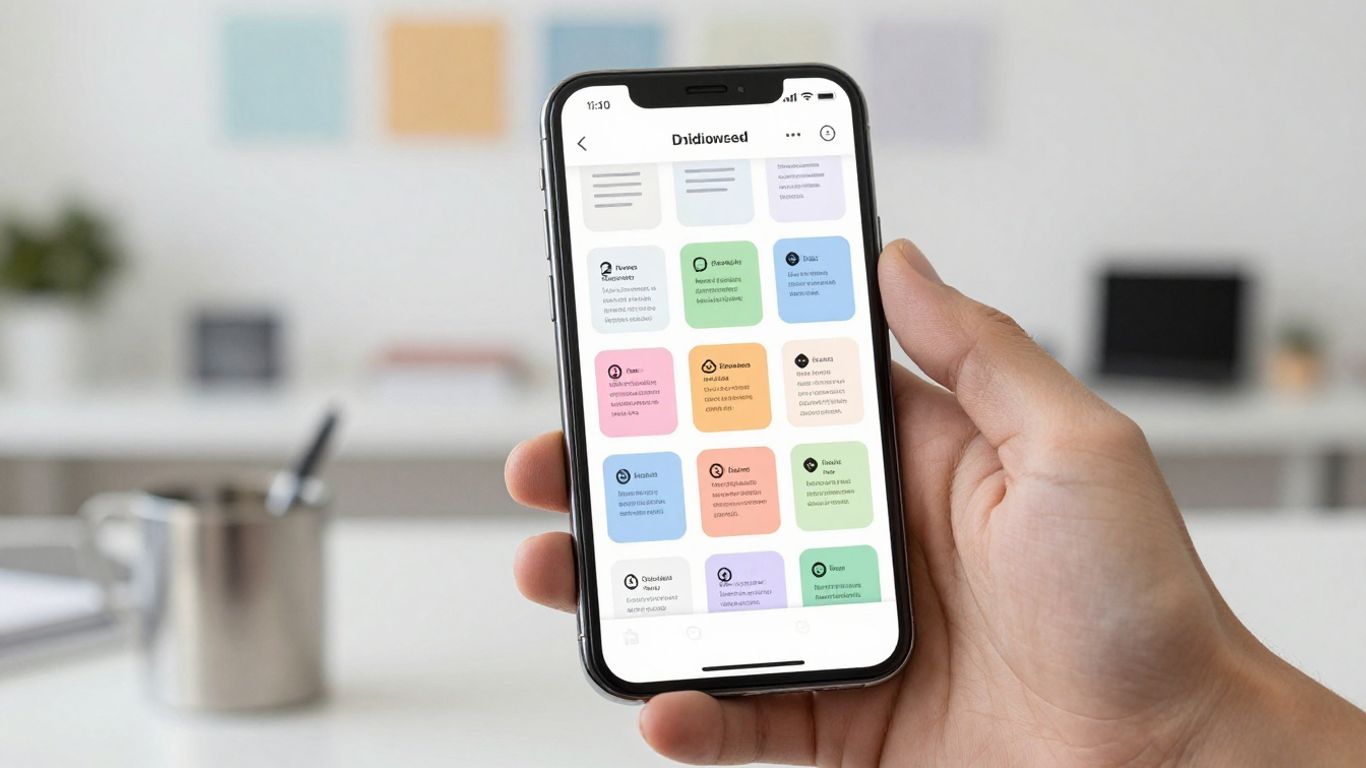 A stack of digital scheduling cards
