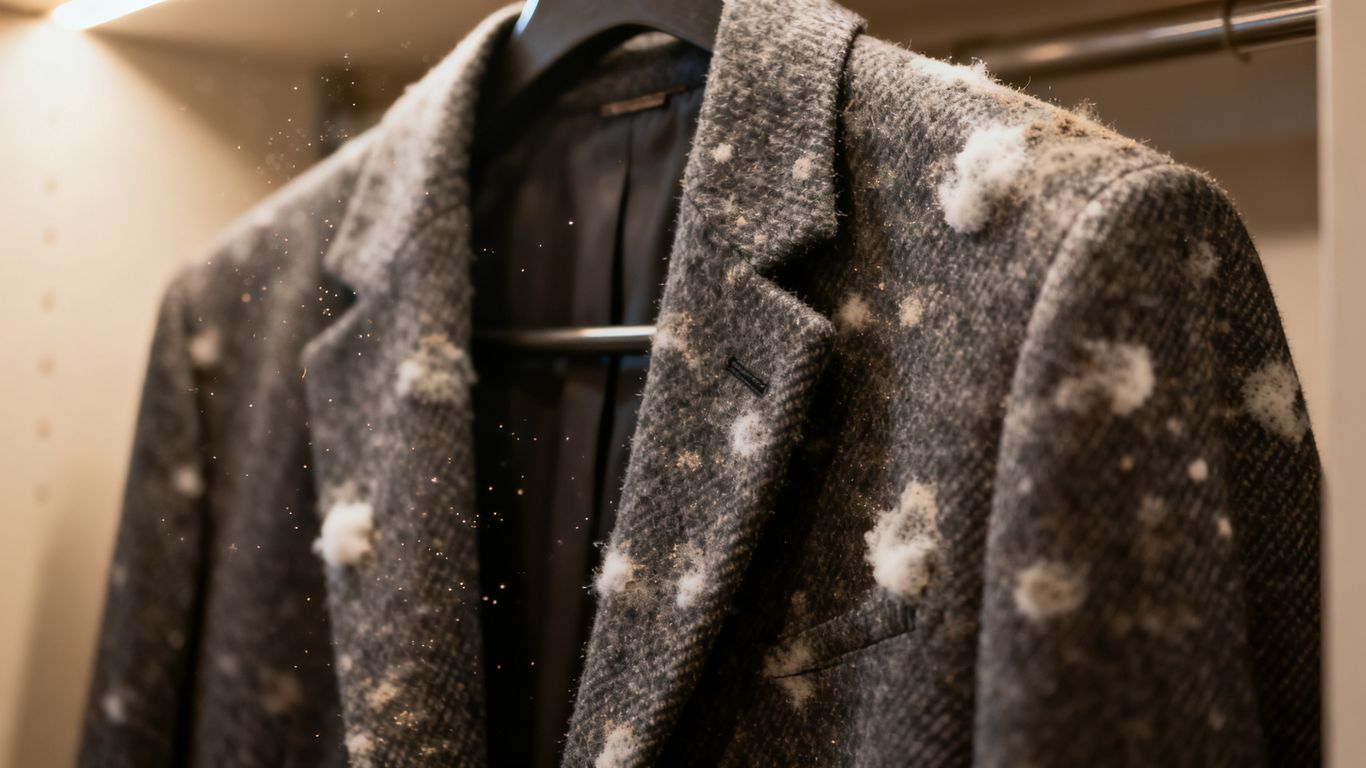 Moisture damage on luxury wool jackets