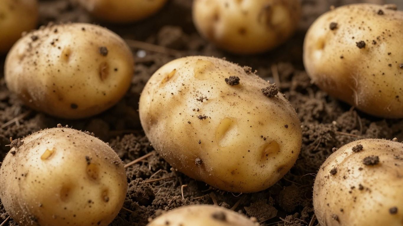 Biologische pootaardappelen op aarde