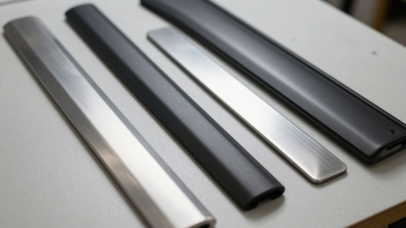 Close view of different sill plate materials