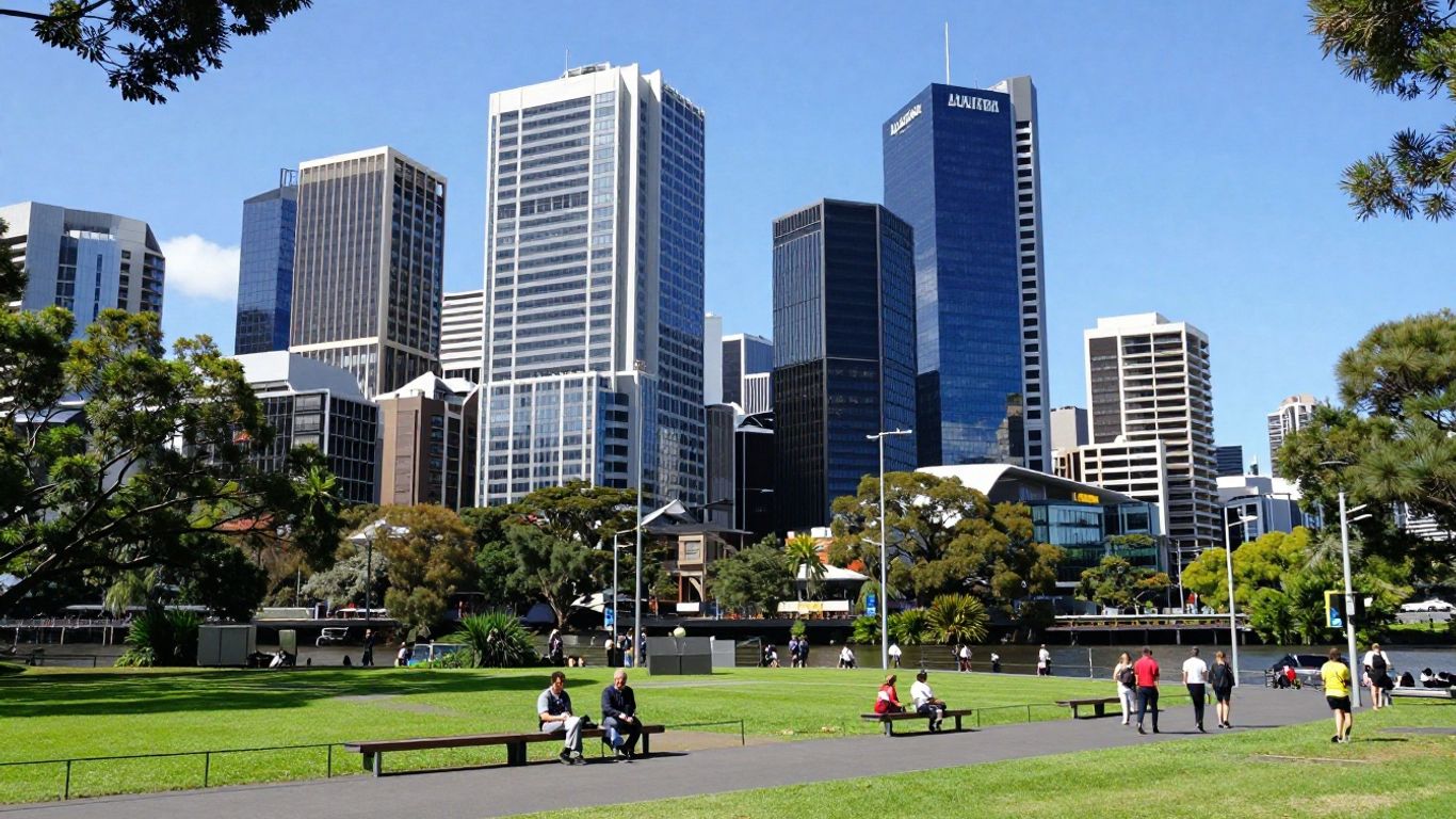 Parramatta cityscape with modern buildings and river