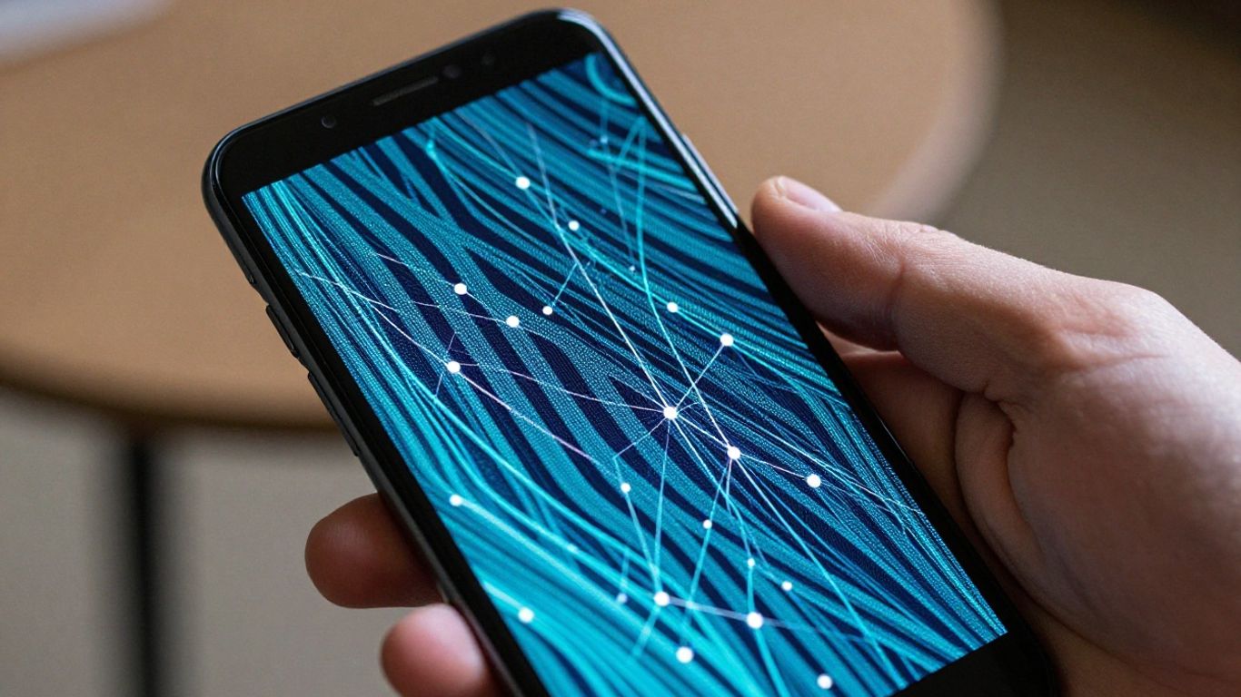 Android phone scanning a QR code.
