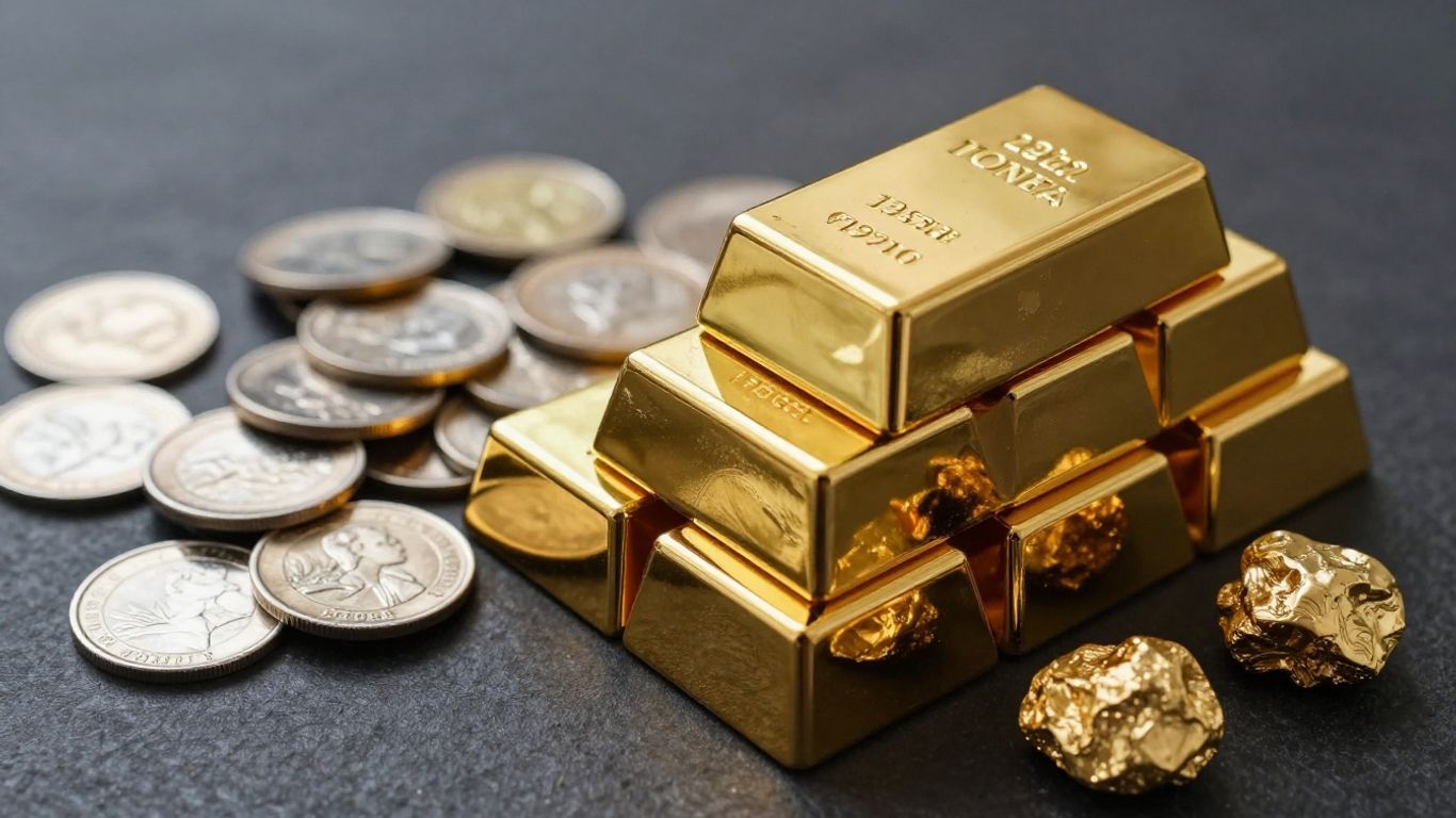 Lingots d'or et pièces d'argent