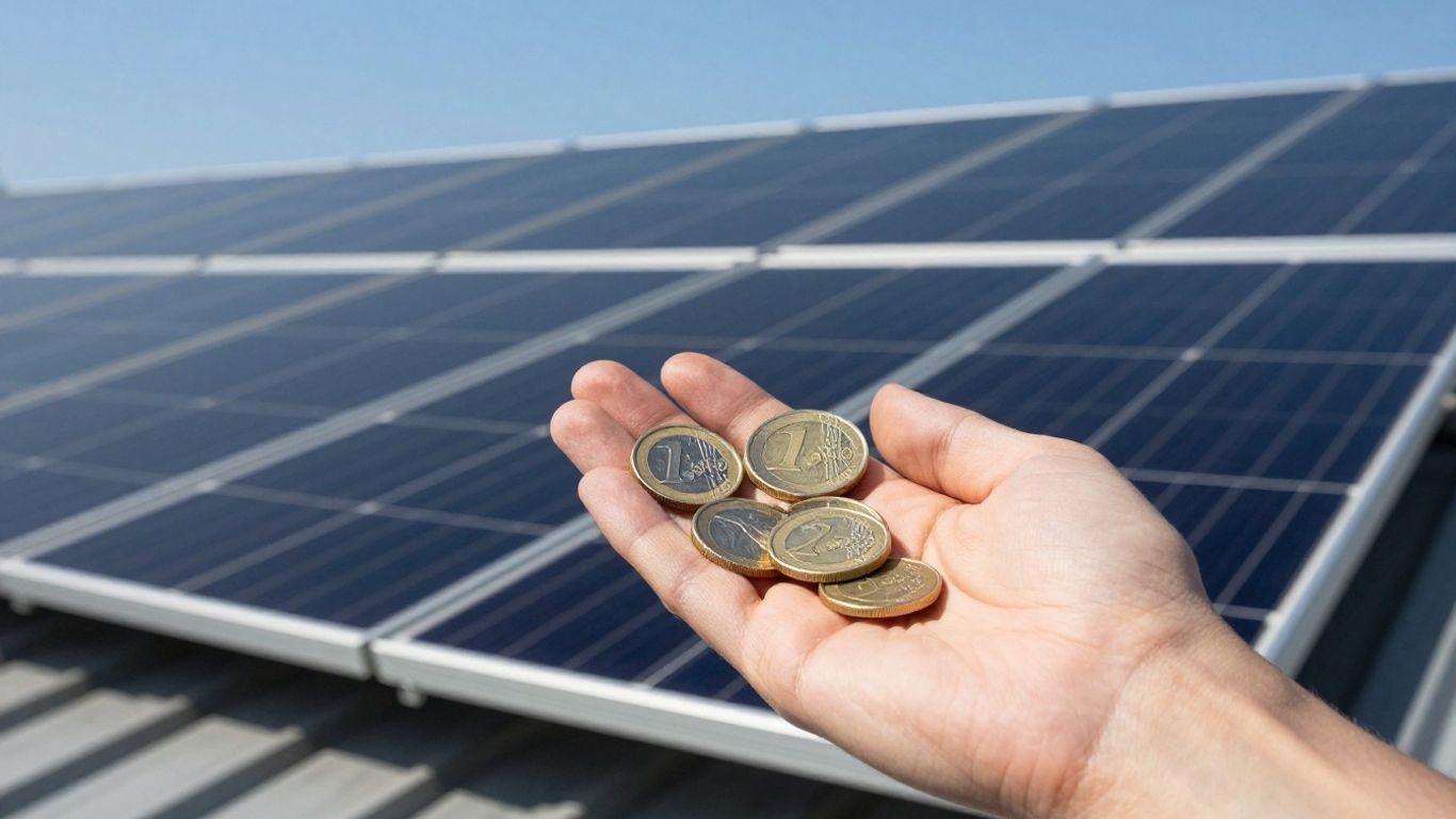 Zonnepanelen en eurobiljetten