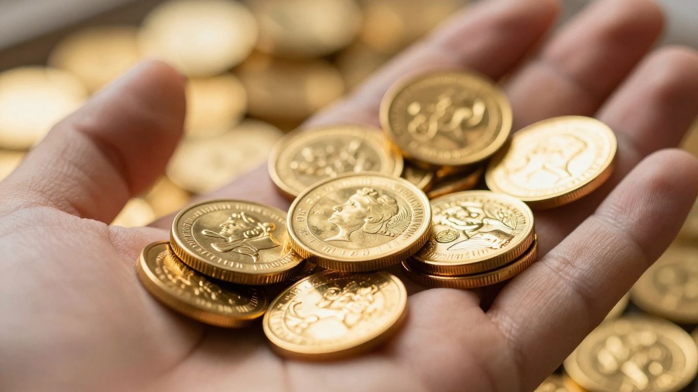 金手握着金币和珠宝