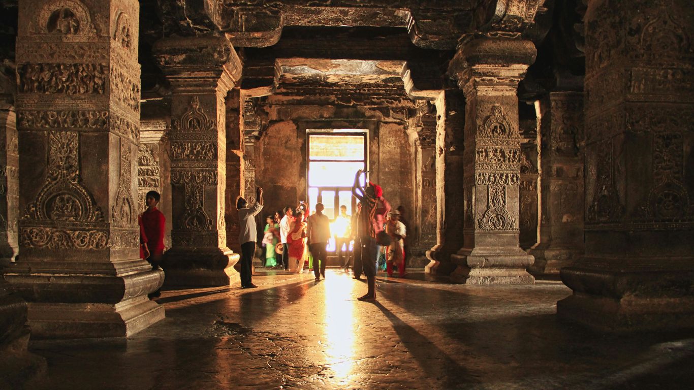 Ancient Indian temple and meditation space