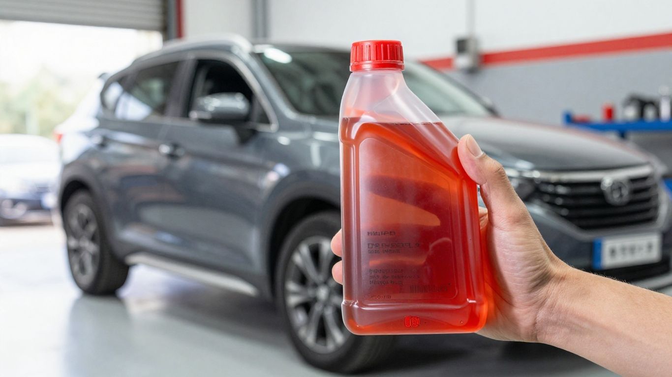 Service technician checking fluid