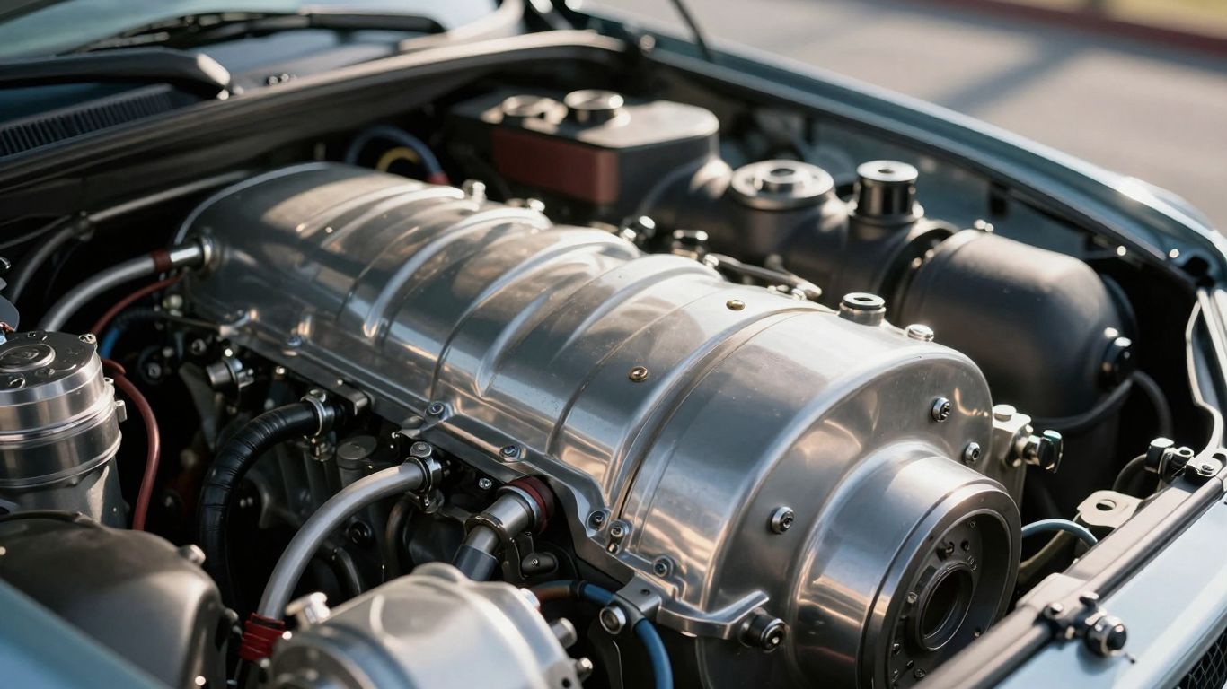 Nissan car engine close-up