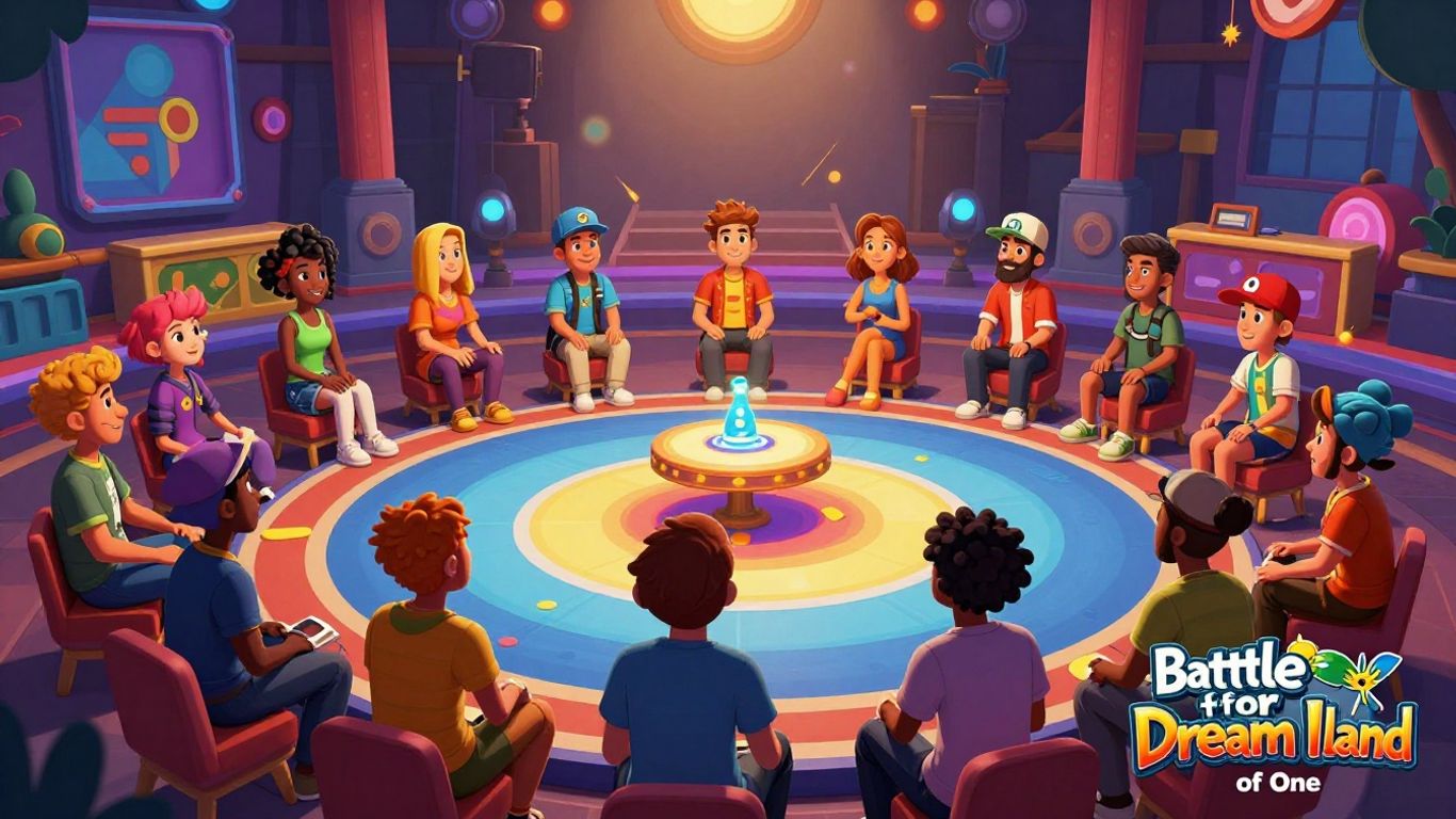 Battle for Dream Island premiere episode characters and setting.