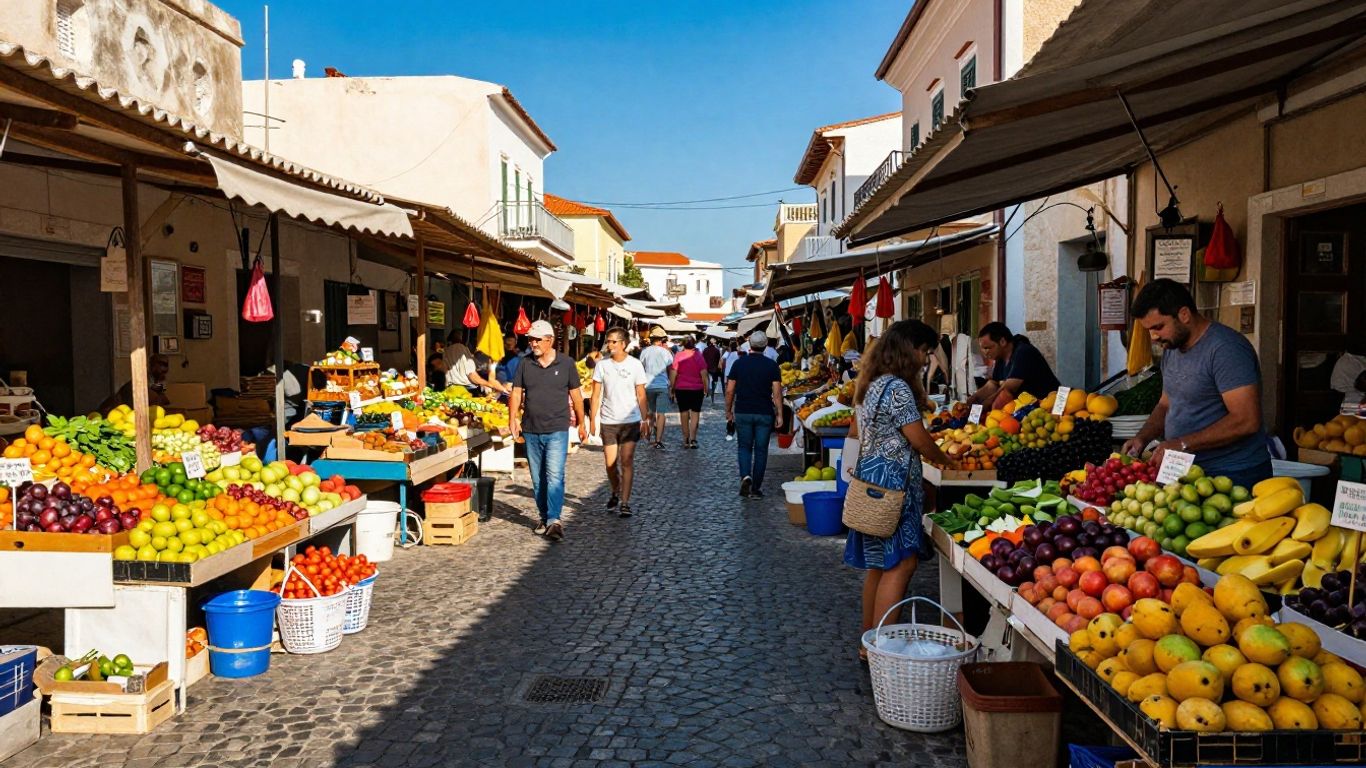 Local produce vendors at the market
