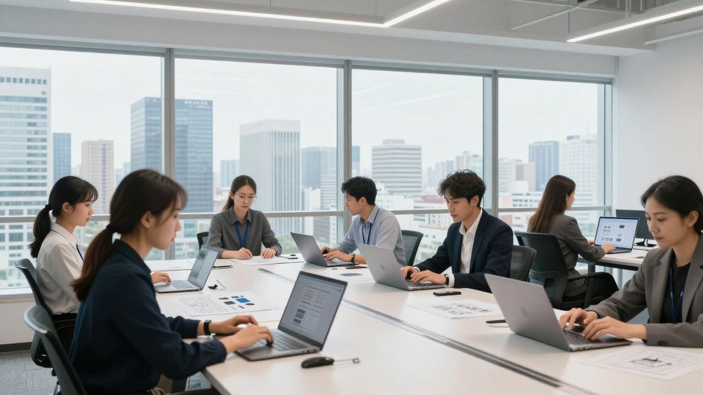 Big Drop Inc. office interior with employees collaborating.