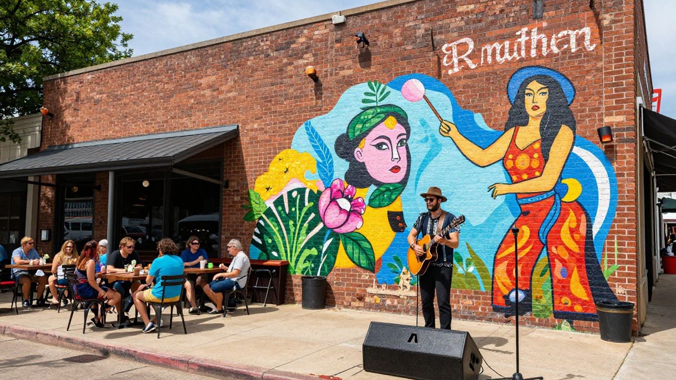 Austin's vibrant murals and lively street scene.