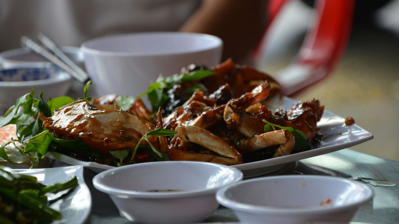 cooked food on white ceramic plate